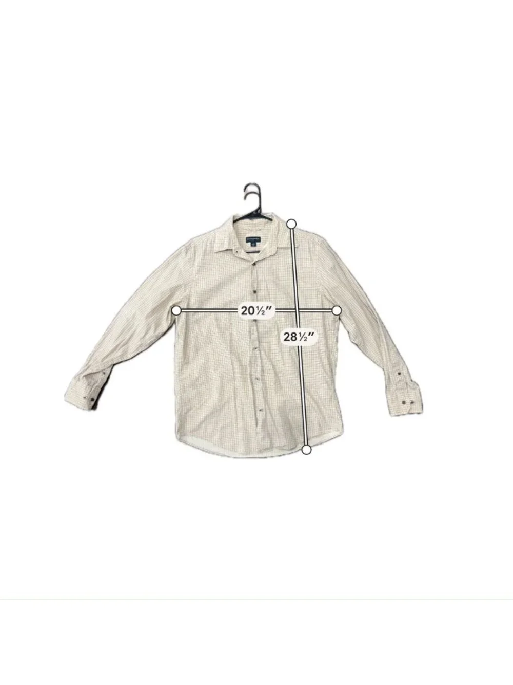Banana Republic Medium Mens Beige Brown Plaid Button Up Shirt Vintage Academia